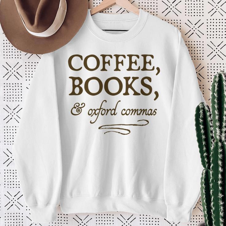Coffee Books & Oxford Commas Funny Grammar Nerd Gift Sweatshirt Gifts for Old Women Coffee Books & Oxford Commas Funny Grammar Nerd Gift Sweatshirt Gifts for Old Women