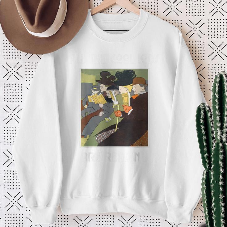 All The Cool Kids Are Reading Book Lovers Book Nerds Sweatshirt Gifts for Old Women