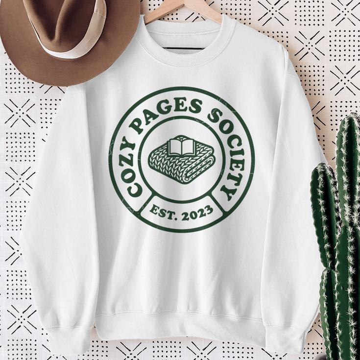Cozy Pages Society Readers Book Lovers Bookish Sweatshirt Gifts for Old Women
