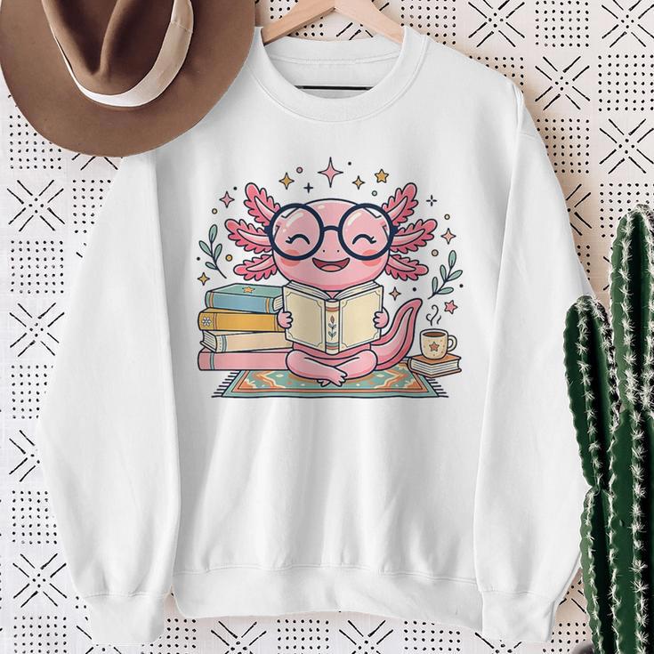 Cute Axolotl Reading Books Cozy Bookworm Fantasy Art Premium Tri-Blend Sweatshirt Gifts for Old Women Cute Axolotl Reading Books Cozy Bookworm Fantasy Art Premium Tri-Blend Sweatshirt Gifts for Old Women