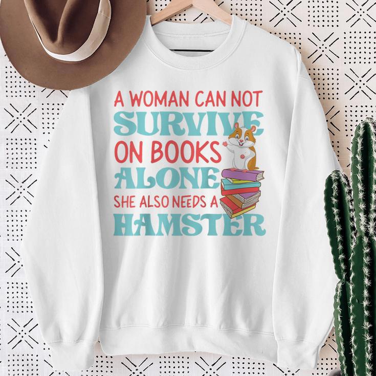 Cute Hamster Reading Book A Woman Can Not Survive On Books Raglan Baseball Tee Sweatshirt Gifts for Old Women Cute Hamster Reading Book A Woman Can Not Survive On Books Raglan Baseball Tee Sweatshirt Gifts for Old Women
