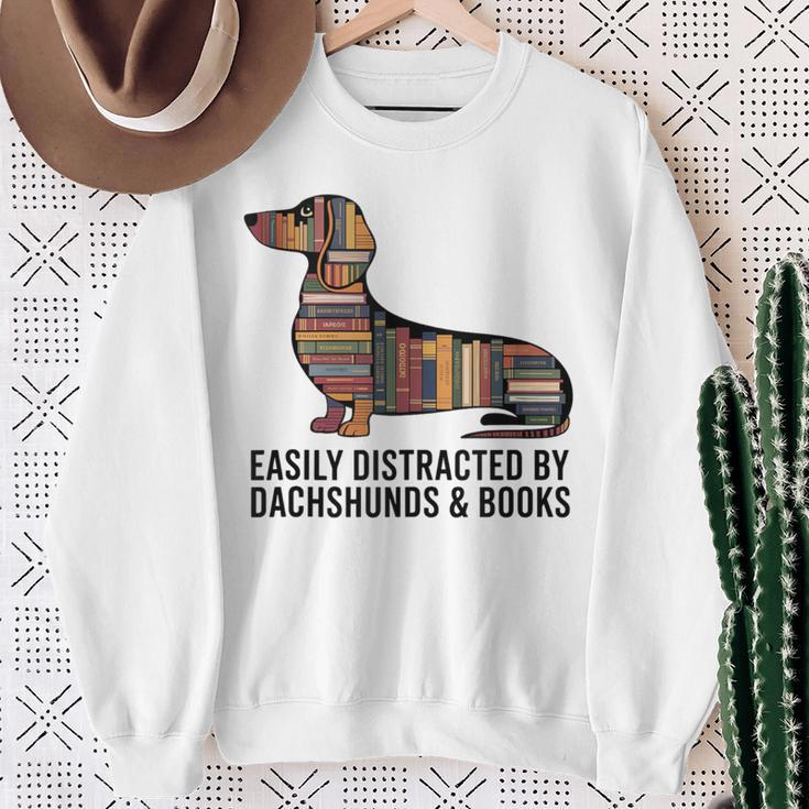 Dachshund Dog Dachshund Decor Books Nerds Dachshund Sweatshirt Gifts for Old Women