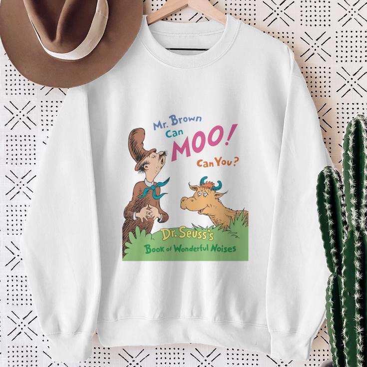 Dr Seuss Mr Brown Can Moo Book Cover Sweatshirt Gifts for Old Women