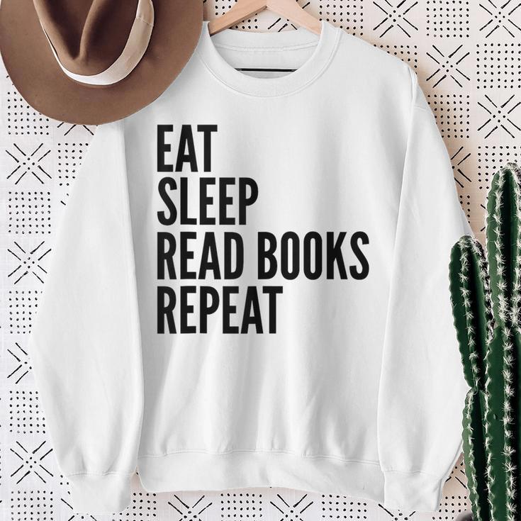 Eat Sleep Read Books Repeat Reading Lover Sweatshirt Gifts for Old Women
