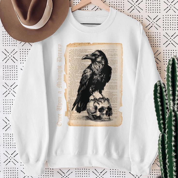 Edgar Allan Poe Raven Gothic Book Lover Sweatshirt Gifts for Old Women