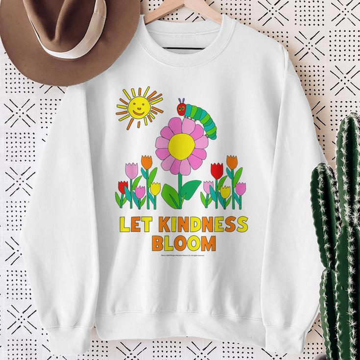 Eric Carle Let Kindness Bloom Flowers And Caterpillar Book Sweatshirt Gifts for Old Women