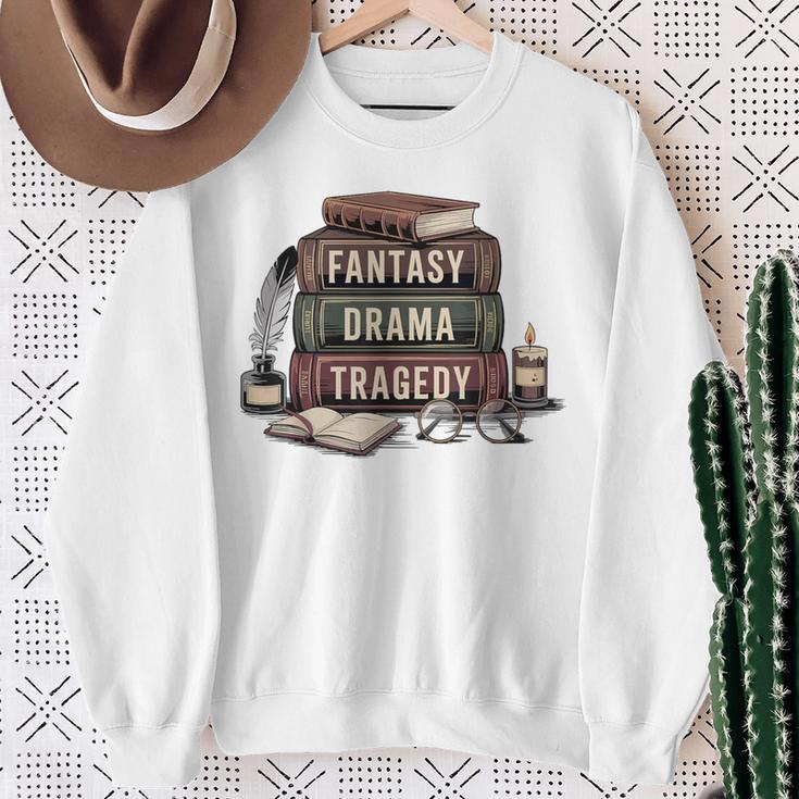 Fantasy Drama Tragedy Gothic Book Lover Bookworm Sweatshirt Gifts for Old Women