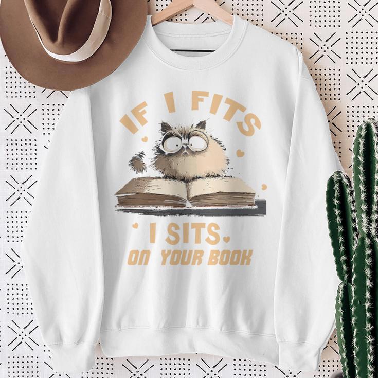 If i Fits I Sits On Your Book Premium Tri-Blend Sweatshirt Gifts for Old Women If i Fits I Sits On Your Book Premium Tri-Blend Sweatshirt Gifts for Old Women