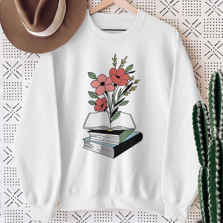 Floral Book Reader Fan For Reading Flower Books With Blooms Sweatshirt Gifts for Old Women Floral Book Reader Fan For Reading Flower Books With Blooms Sweatshirt Gifts for Old Women
