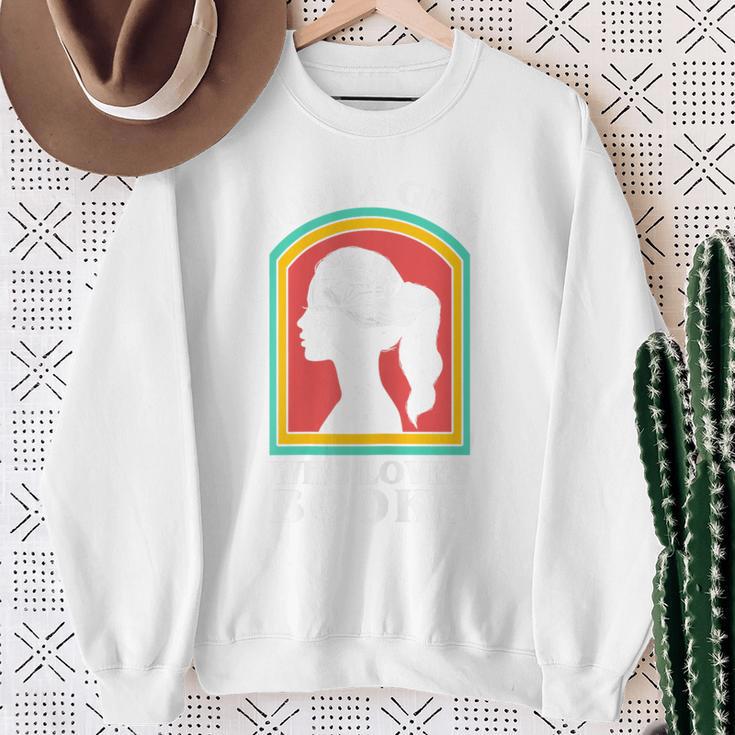 Girl Loves Books Reading Literature Read Book Lover Bookworm Sweatshirt Gifts for Old Women