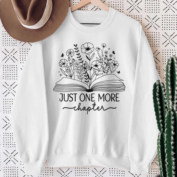 Grey Just One More Chapter Bookish Book Reading Grey Sweatshirt Gifts for Old Women