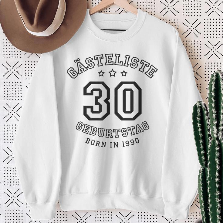 Guest List 30th Birthday 1990 Guest Book In Shirt Font Sweatshirt Gifts for Old Women