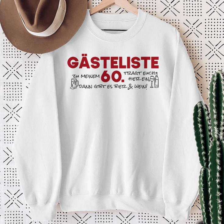 Guest List 60th Guest List Guest Book 60th Birthday Woman Man Sweatshirt Gifts for Old Women