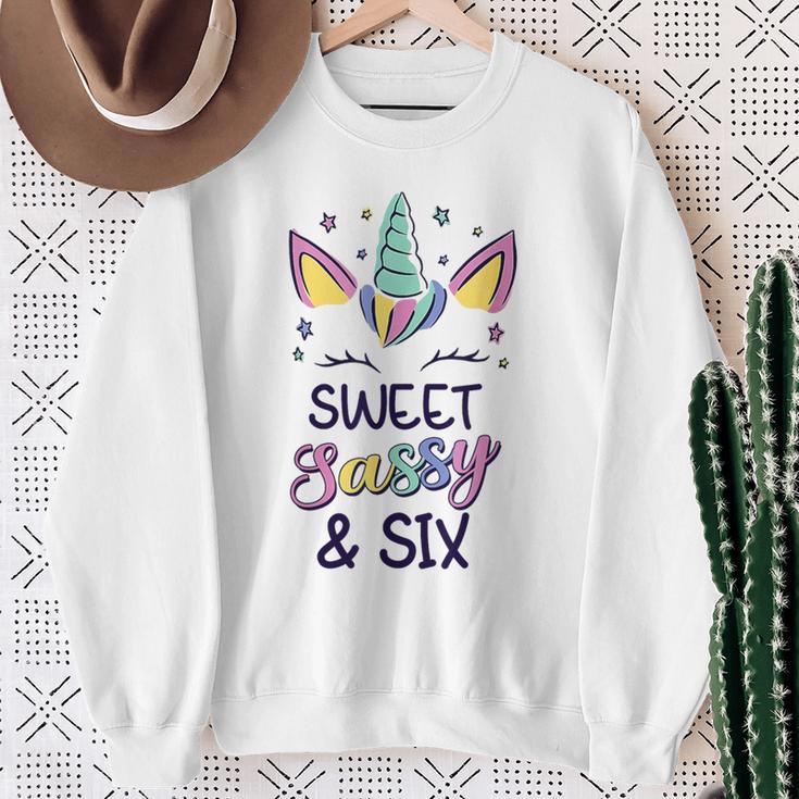 Happy 6Th Birthdayweetassy Andix Unicorn 6歳 スウェットシャツ 年配の女性への贈り物