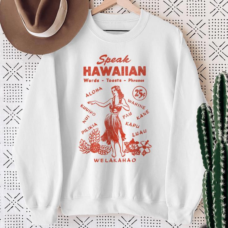 Hawaii Phrasebook 50s Tiki Style Sweatshirt Gifts for Old Women