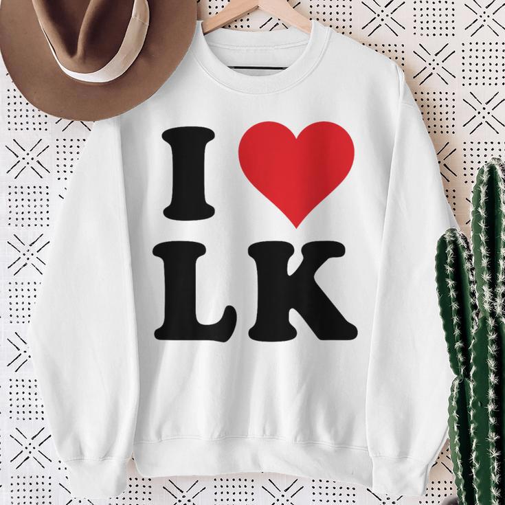 I Heart Lk Initials I Love LK First And Last Name L K スウェットシャツ 年配の女性への贈り物