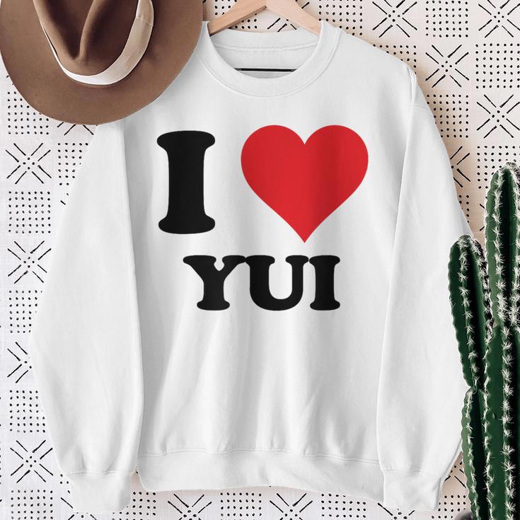 I Heart Yui ファーストネーム I Love パーソナライズ スウェットシャツ 年配の女性への贈り物
