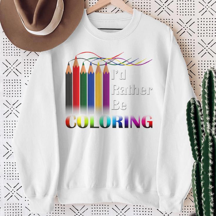 I'd Rather Be Coloring Adult Coloring Book T-Shirt Sweatshirt Gifts for Old Women