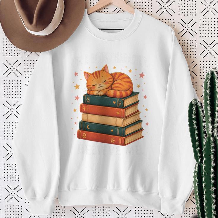I'm A Book Character Believe Me Cat Reader Bookworm Sweatshirt Gifts for Old Women