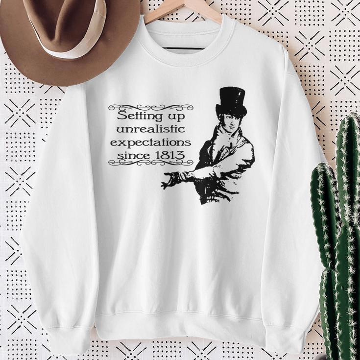 Jane Austen Mr Darcy Expectations Literary Book Club Sweatshirt Gifts for Old Women