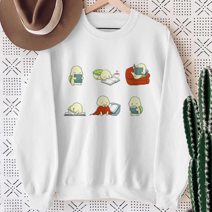 Just Bookworm Things Nerd Reading Book Tortoise Turtle Books Sweatshirt Gifts for Old Women