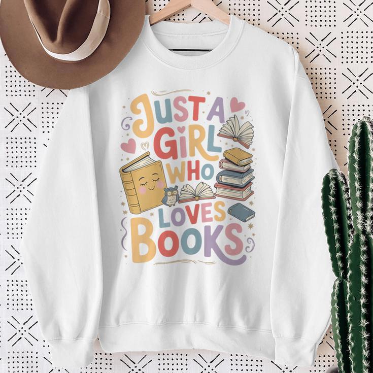 Just a Girl Who Loves Books Bookish Readers Book Lover Girls Sweatshirt Gifts for Old Women Just a Girl Who Loves Books Bookish Readers Book Lover Girls Sweatshirt Gifts for Old Women