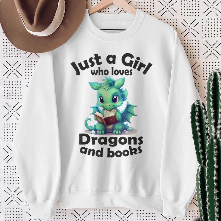 Just a Girl Who Loves Dragons And Books Dragon For Kids Sweatshirt Gifts for Old Women Just a Girl Who Loves Dragons And Books Dragon For Kids Sweatshirt Gifts for Old Women