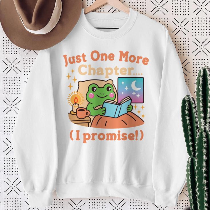 Just One More Chapter Bookish Book Kawaii Frog Reading Book Sweatshirt Gifts for Old Women Just One More Chapter Bookish Book Kawaii Frog Reading Book Sweatshirt Gifts for Old Women