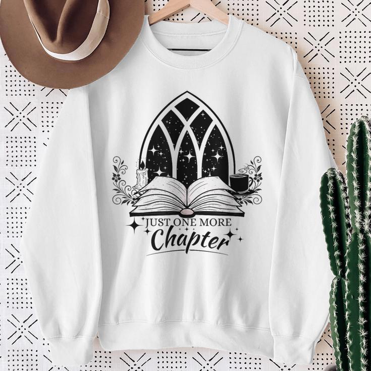 Just One More Chapter Cozy Gothic Book Lover Sweatshirt Gifts for Old Women