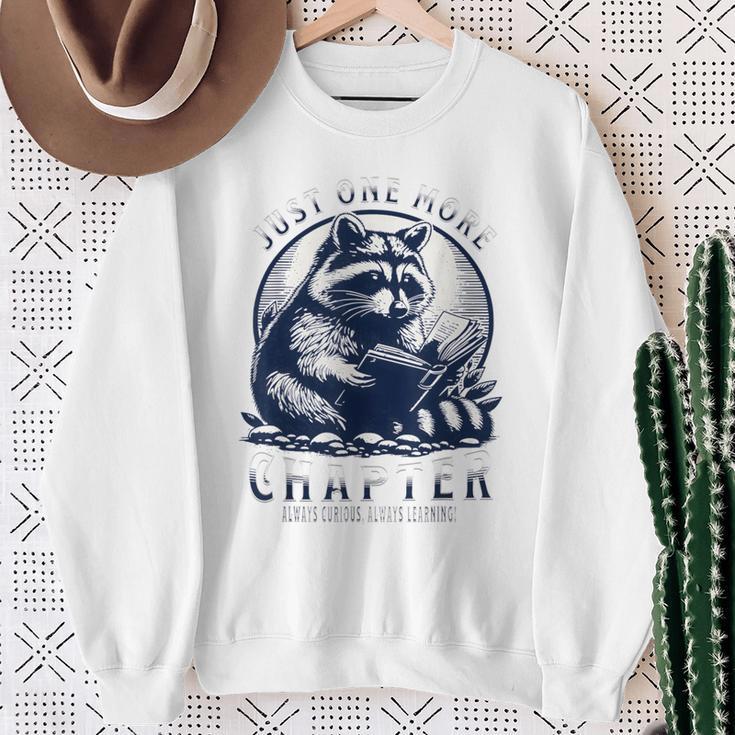 Just One More Chapter Raccoon Book Lover Sweatshirt Gifts for Old Women