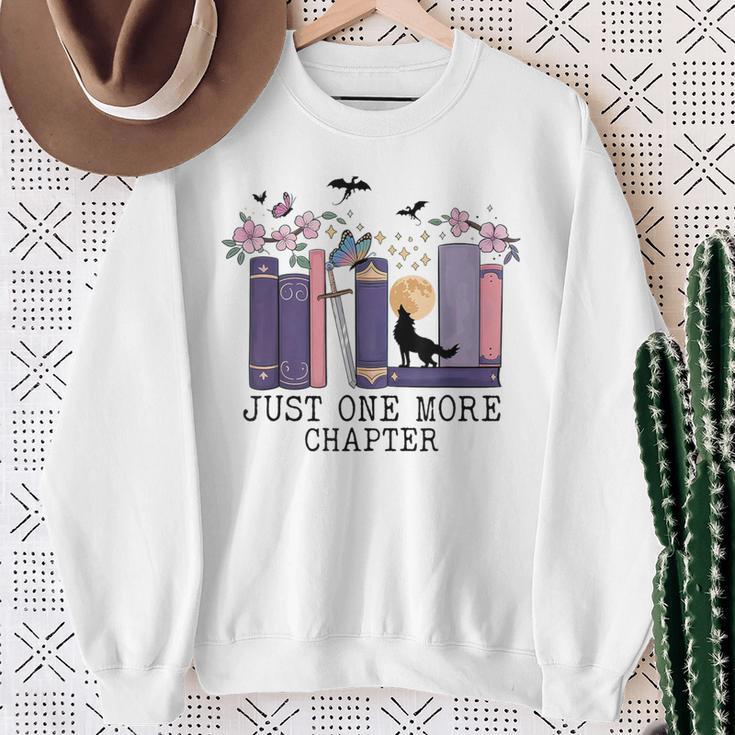 Just One More Chapter Romantasy Book Dragon Bookworm Bookish Sweatshirt Gifts for Old Women
