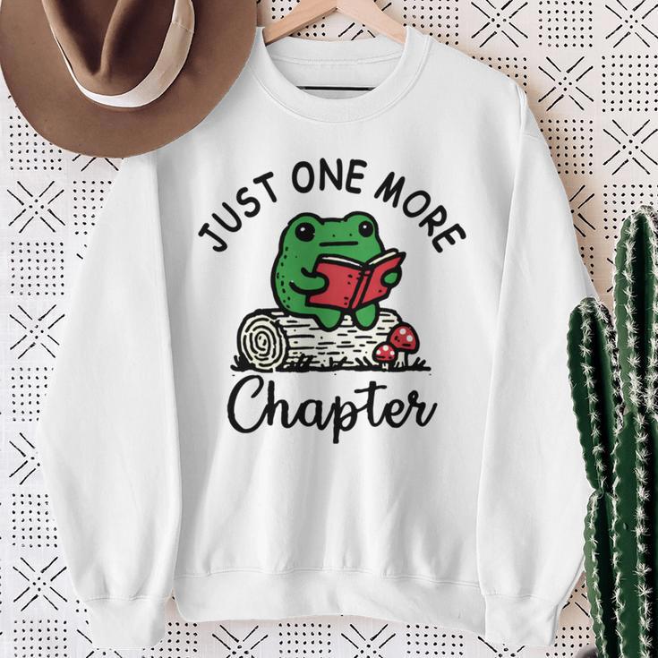 Just-One-More Chapter Frog Reading Book Men Women Kids Sweatshirt Gifts for Old Women