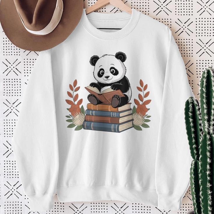 Kawaii Panda Book Lover Reading Books Panda Librarian Sweatshirt Gifts for Old Women Kawaii Panda Book Lover Reading Books Panda Librarian Sweatshirt Gifts for Old Women