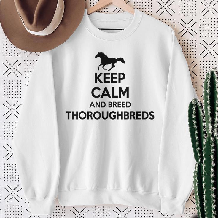 Keep Calm And Breed ファーマーブリーダー 馬サラブレッド スウェットシャツ 年配の女性への贈り物