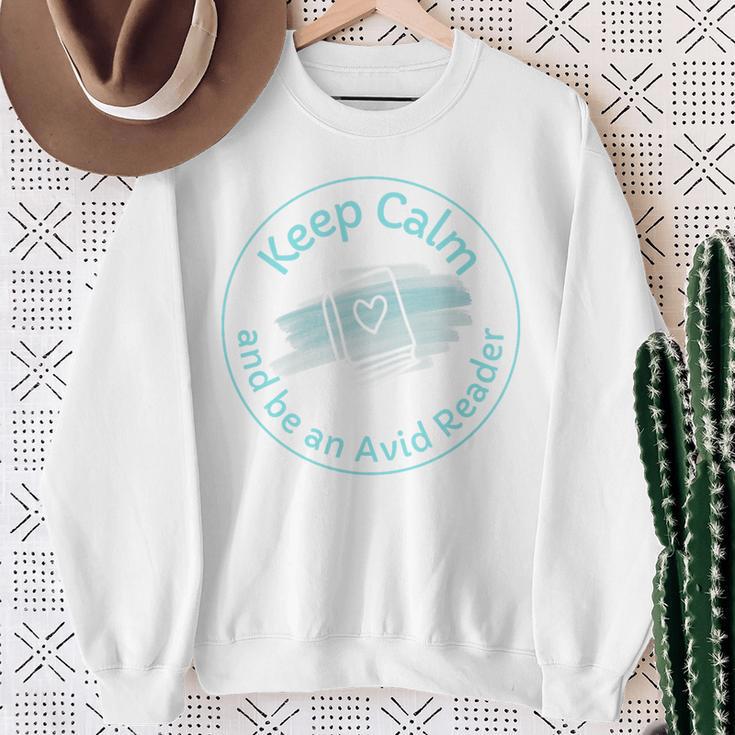 Keep Calm And Be An Avid Reader Books Premium Tri-Blend Sweatshirt Gifts for Old Women