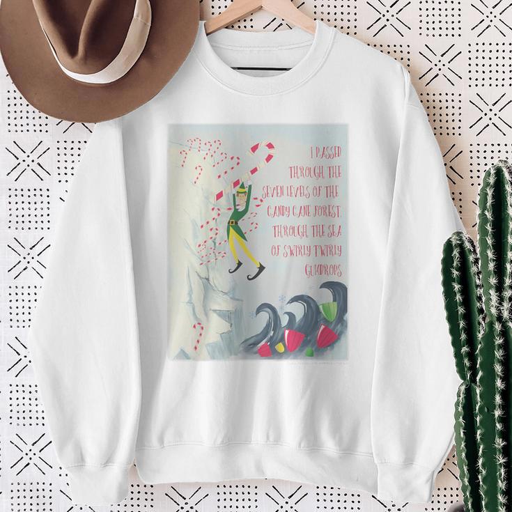 Kids Elf Swirly Twirly Gumdrops Book Page Poster Sweatshirt Gifts for Old Women