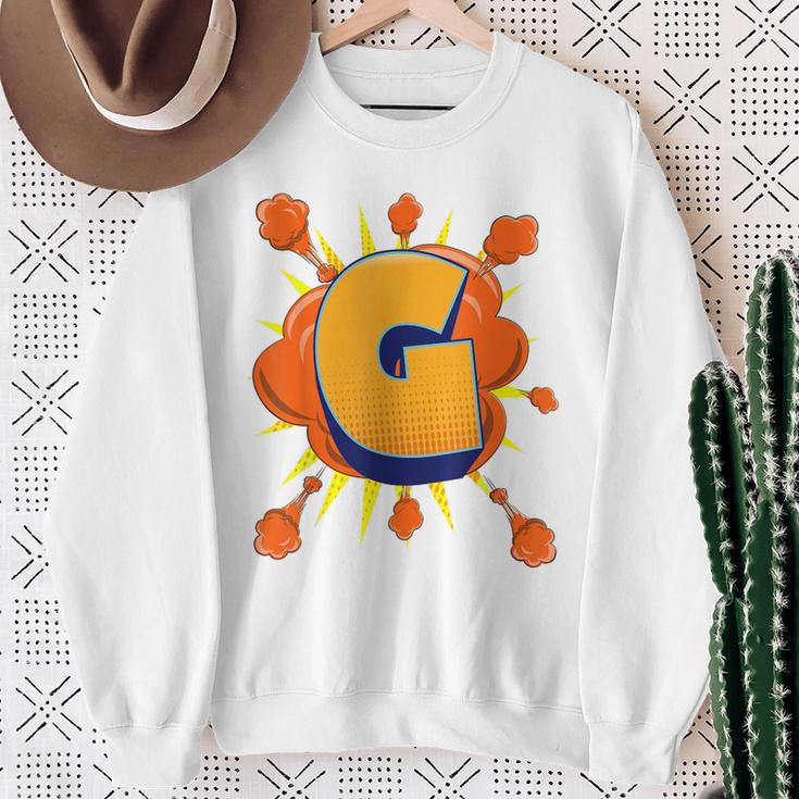 Letter G Initial Comic Book Vintage Matching Family Fun Sweatshirt Gifts for Old Women Letter G Initial Comic Book Vintage Matching Family Fun Sweatshirt Gifts for Old Women