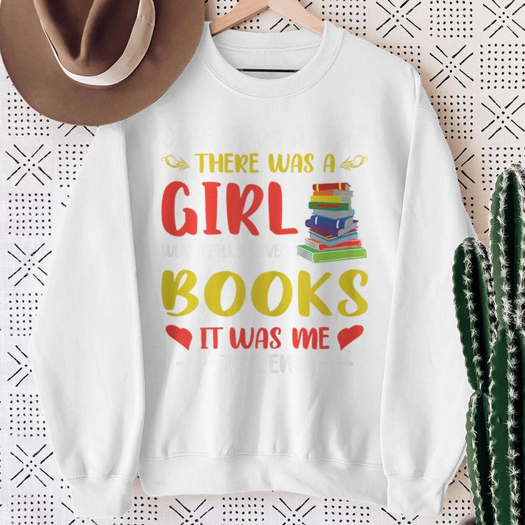 Library Book Lover Once Upon a Time a Girl Loved Books Sweatshirt Gifts for Old Women