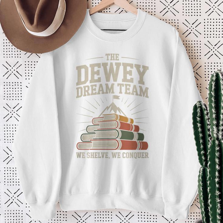 Library Dream Team Mountain Of Books Librarian Premium Tri-Blend Sweatshirt Gifts for Old Women