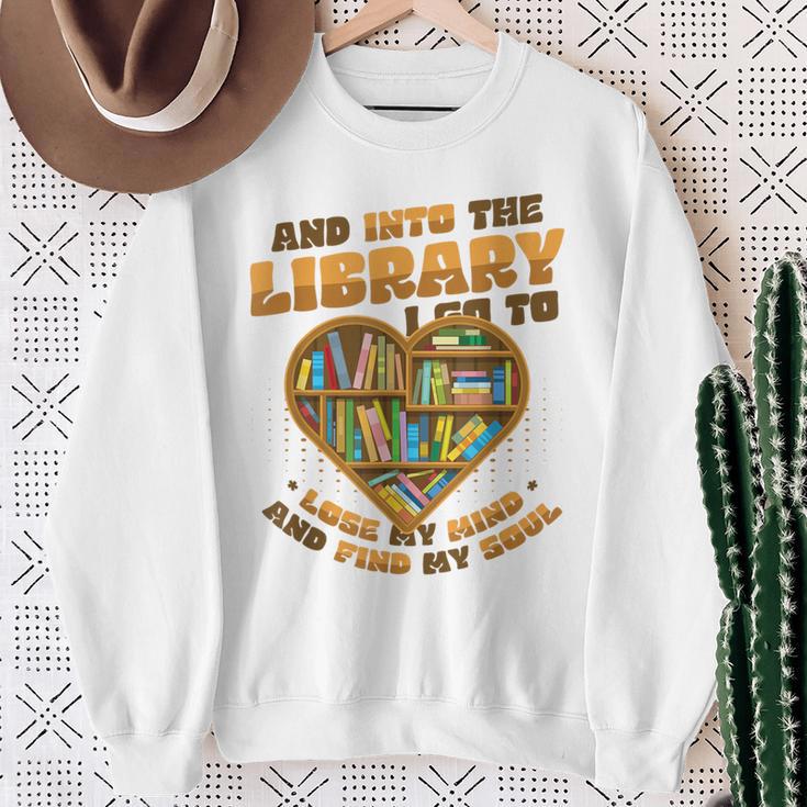 Library Lover Reading Books Librarian Sweatshirt Gifts for Old Women