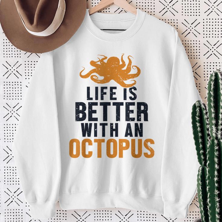 Life Is Better With An Octopus Cephalopoda 蛸 スウェットシャツ 年配の女性への贈り物
