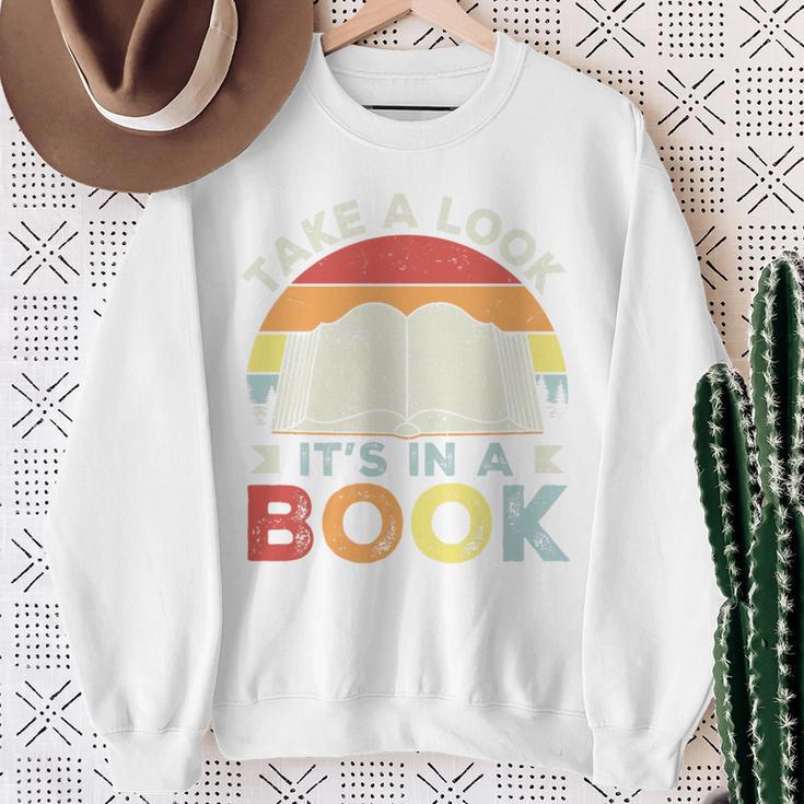 Take A Look It's In A Book Retro Reading Premium Tri-Blend Sweatshirt Gifts for Old Women Take A Look It's In A Book Retro Reading Premium Tri-Blend Sweatshirt Gifts for Old Women