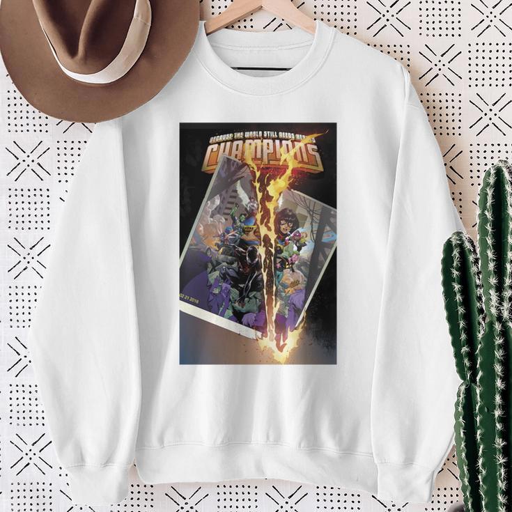 Marvel Comixology Champions Unlimited Comic Book Cover Comfort Colors Crop Top Sweatshirt Gifts for Old Women