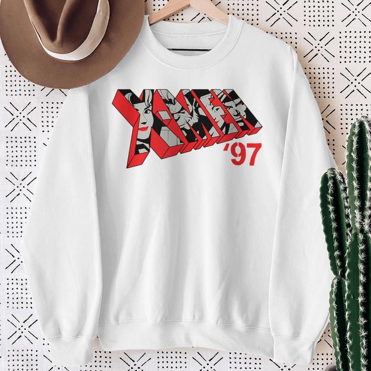 Marvel X-Men '97 & Bold Comic Book Logo Fill Sweatshirt Gifts for Old Women