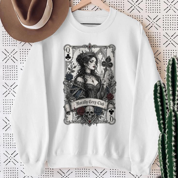 Morally Grey Book Club Lover Gothic Card Style Premium Tri-Blend Sweatshirt Gifts for Old Women