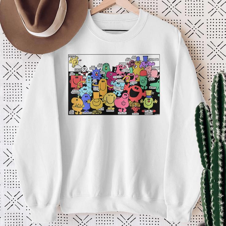 Mr Men Little Miss Retro Colourful Comic Book Scene Sweatshirt Gifts for Old Women Mr Men Little Miss Retro Colourful Comic Book Scene Sweatshirt Gifts for Old Women