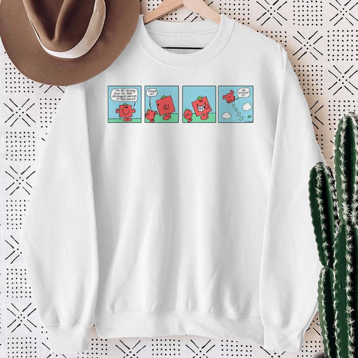 Mr Men Mr Strong Mr Small Retro Comic Book Premium Tri-Blend Sweatshirt Gifts for Old Women