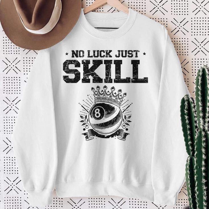 No Luck Justkill ビリヤードキュー プールスヌーカー スウェットシャツ 年配の女性への贈り物