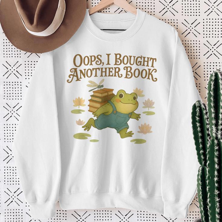 Oops I Bought Another Book Frog For Bookish Readers Sweatshirt Gifts for Old Women