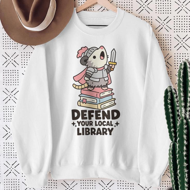 Opossum Book Lover Meme Kawaii Sarcastic Humor Women Sweatshirt Gifts for Old Women